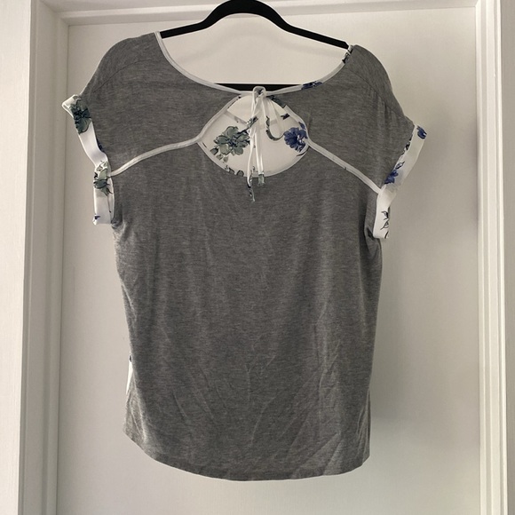 White , grey, sea foam green, navy blue blouse . Tie with hole in back! - Picture 3 of 3